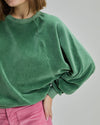 Velvet Raglan Sweatshirt Ligth Green
