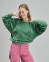 Velvet Raglan Sweatshirt Ligth Green
