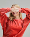 Velvet Raglan Sweatshirt Burnt Orange