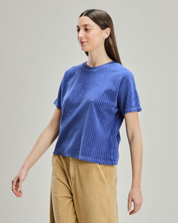 Oversize Velvet Tee Blue