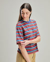 Stripes Block Boxy Tee Blue