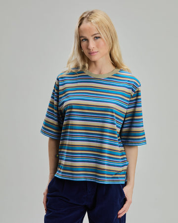 Stripes Boxy Tee Forest