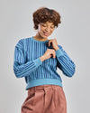 Wavy Stripes Sweatshirt Blue