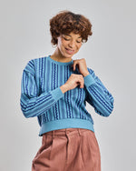 Wavy Stripes Sweatshirt Blue
