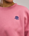 Flower Dot Oversize Sweatshirt Rose