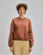 Grandma Plants Oversize Sweatshirt Brown
