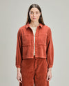 Corduroy Boxy Shirt Terracotta
