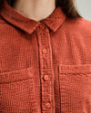 Corduroy Boxy Shirt Terracotta