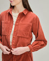 Corduroy Boxy Shirt Terracotta