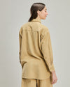 Corduroy Long Overshirt Beige