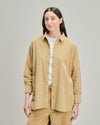 Corduroy Long Overshirt Beige