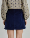 Corduroy Mini Skirt Dark Blue