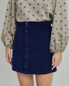 Corduroy Mini Skirt Dark Blue