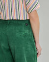 Corduroy Pleated Pants?Grass Green