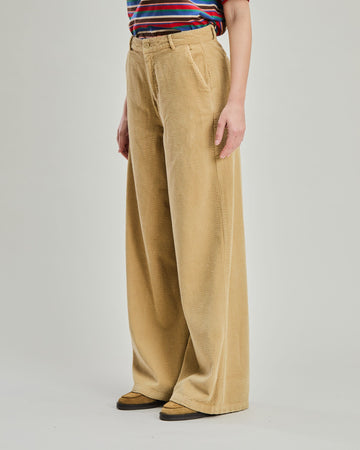 Corduroy Wide Leg Pants Beige