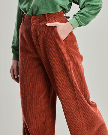 Corduroy Wide Leg Pants Terracota