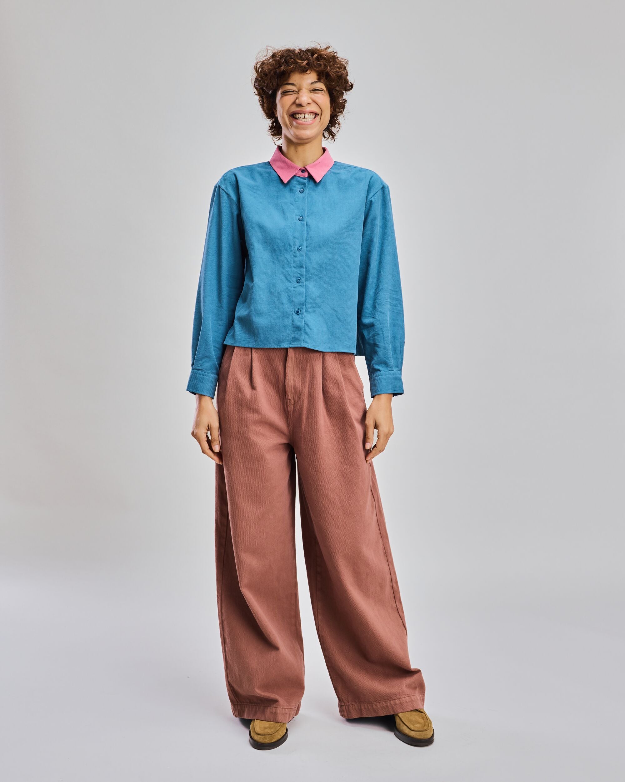 Babycord Boxy Blouse Bicolor