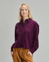 Babycord Boxy Blouse Eggplant
