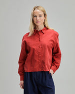 Babycord Boxy Blouse Terracota