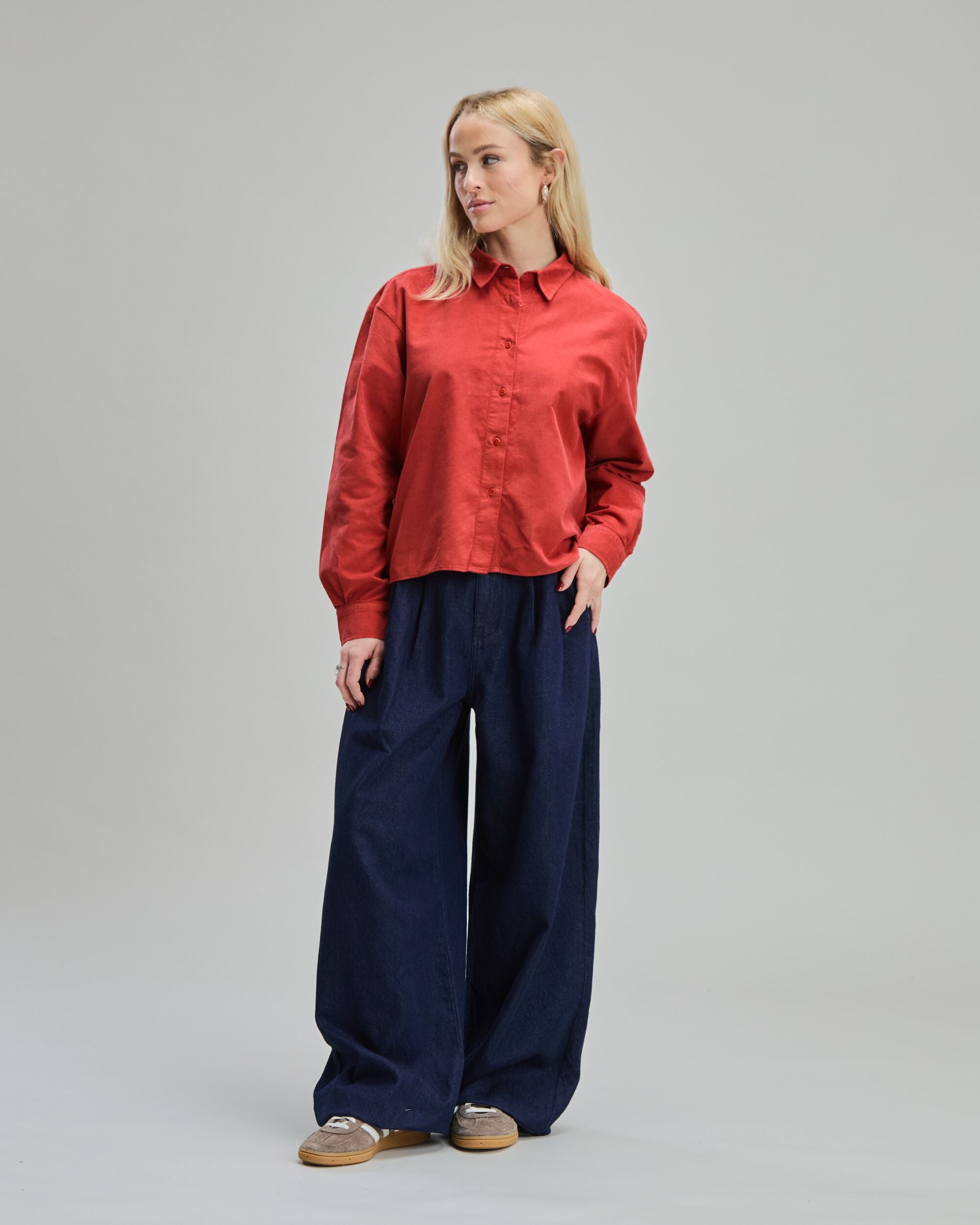 Babycord Boxy Blouse Terracota