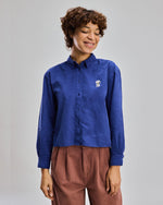 Peanuts Hugs Babycord Boxy Blouse Blue