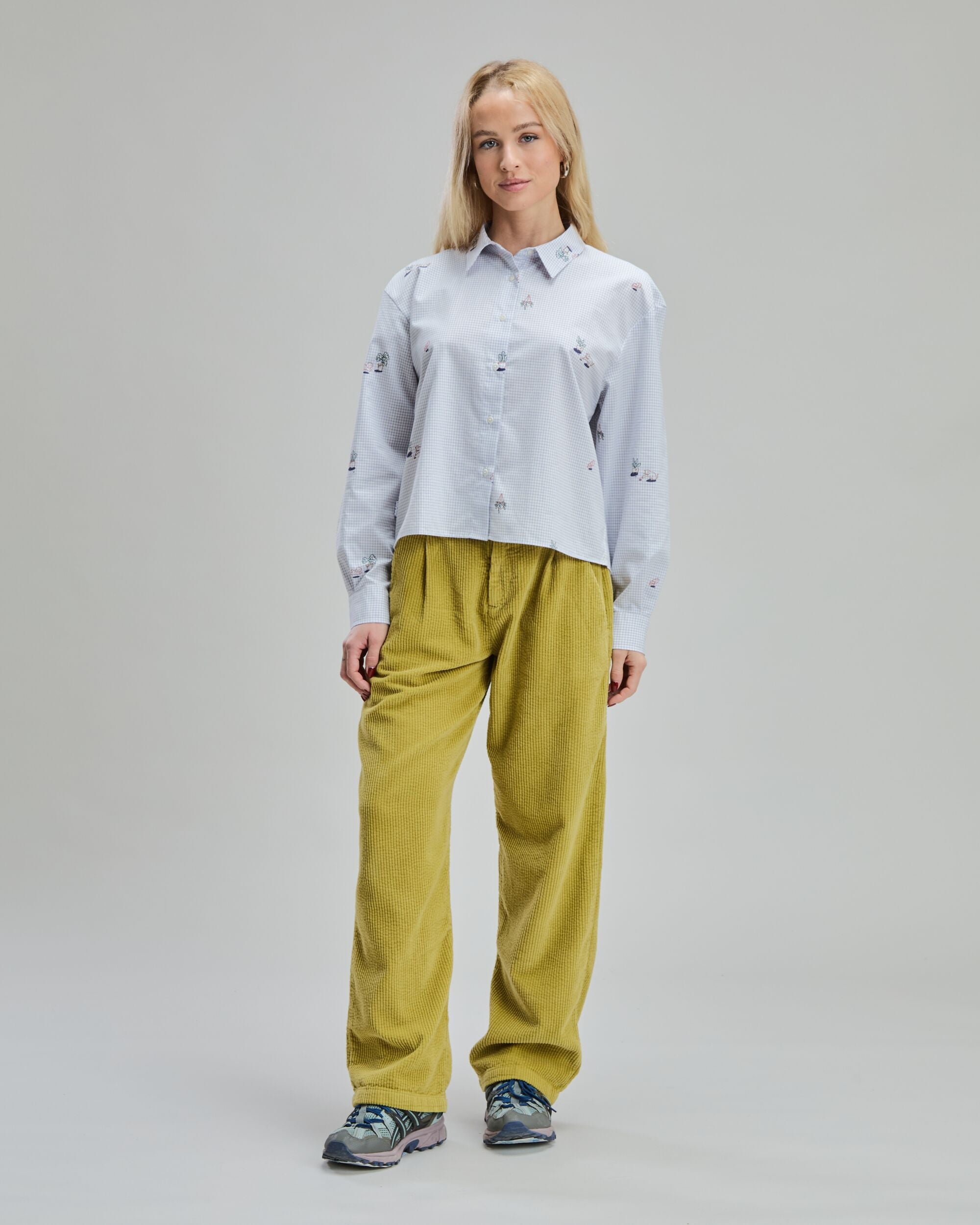 Grandma Plants Boxy Blouse Blue