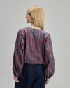 Wavy Stripes Puffy Sleeves Blouse