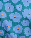 Popcorn Flowers Puffy Sleeves Blouse Blue