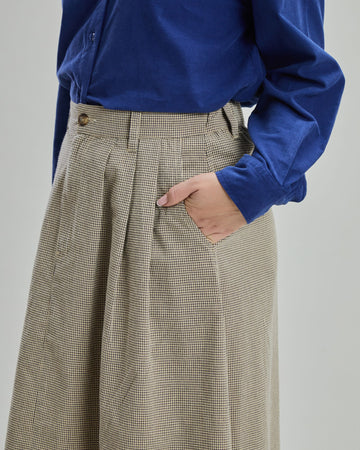 Checks Midi Skirt Ecru