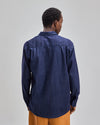 Meow Oversize Slub Denim Shirt Blue