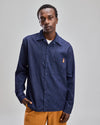 Meow Oversize Slub Denim Shirt Blue