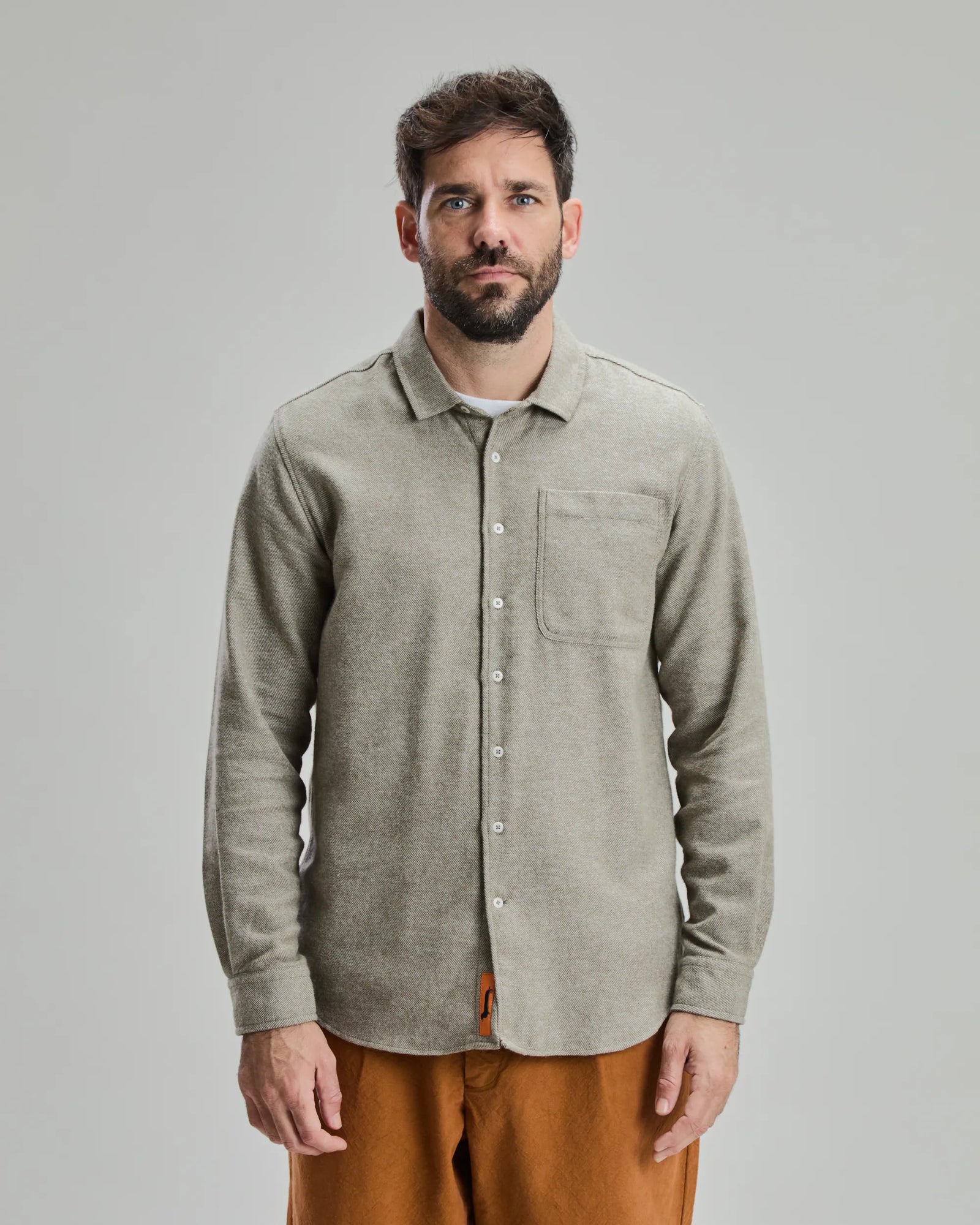 Salchi Dog Flannel Overshirt Taupe