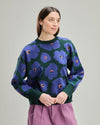 Big Flowers Cotton Sweater