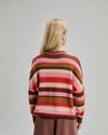 Multistriped Batwing Cotton Sweater