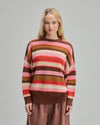 Multistriped Batwing Cotton Sweater