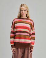 Multistriped Batwing Cotton Sweater