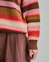 Multistriped Batwing Cotton Sweater