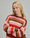 Multistriped Batwing Cotton Sweater
