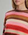 Multistriped Batwing Cotton Sweater