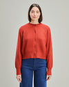 Wool Cropped Cardigan Terracota