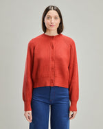 Wool Cropped Cardigan Terracota