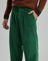 Corduroy Pleated Chino Grass Green