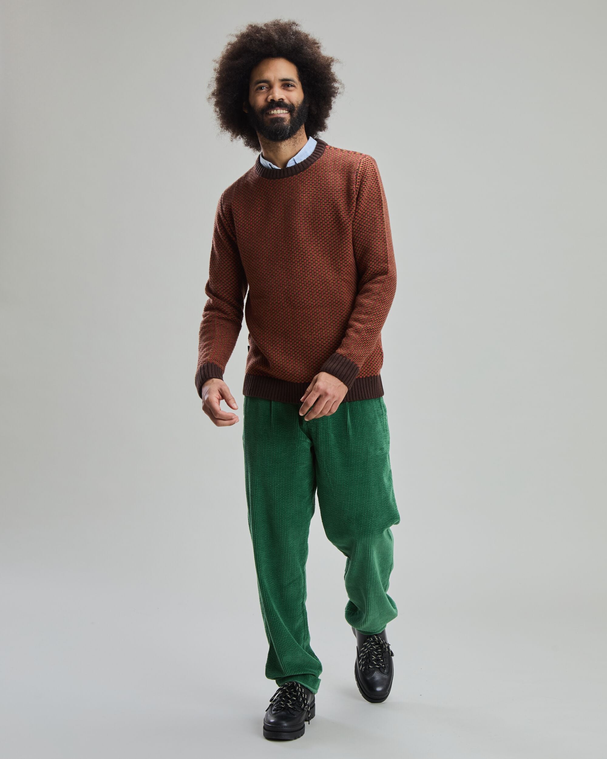 Corduroy Pleated Chino Grass Green