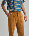 Corduroy Pleated Chino Caramel