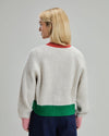 Color Block Wool Cropped Cardigan