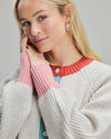 Color Block Wool Cropped Cardigan