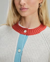Color Block Wool Cropped Cardigan