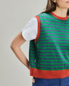 Bicolor Stripes Wool Vest