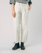 Corduroy Pleated Pants Ice White