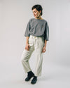 Corduroy Pleated Pants Ice White